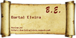 Bartal Elvira névjegykártya